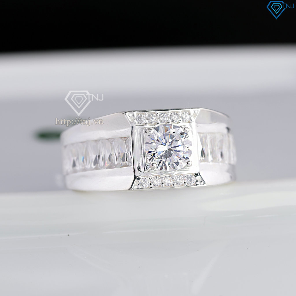 Nhẫn nam bạc 925 đính đá NNA0874