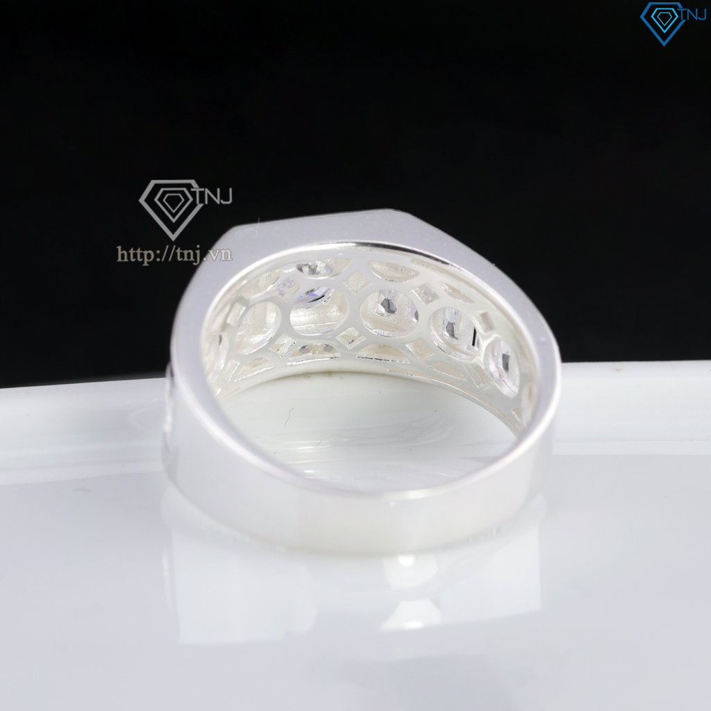 Nhẫn nam bạc 925 đính đá NNA0874