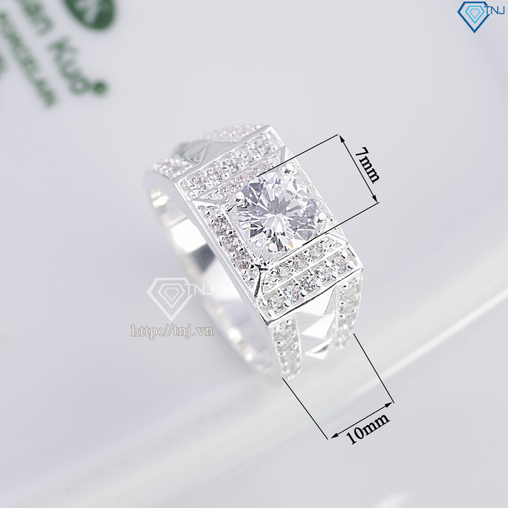Nhẫn nam bạc cách điệu đơn giản NNA0876