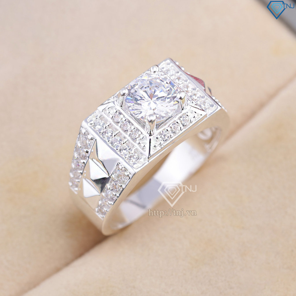 Nhẫn nam bạc cách điệu đơn giản NNA0876