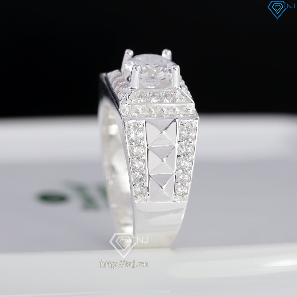 Nhẫn nam bạc cách điệu đơn giản NNA0876
