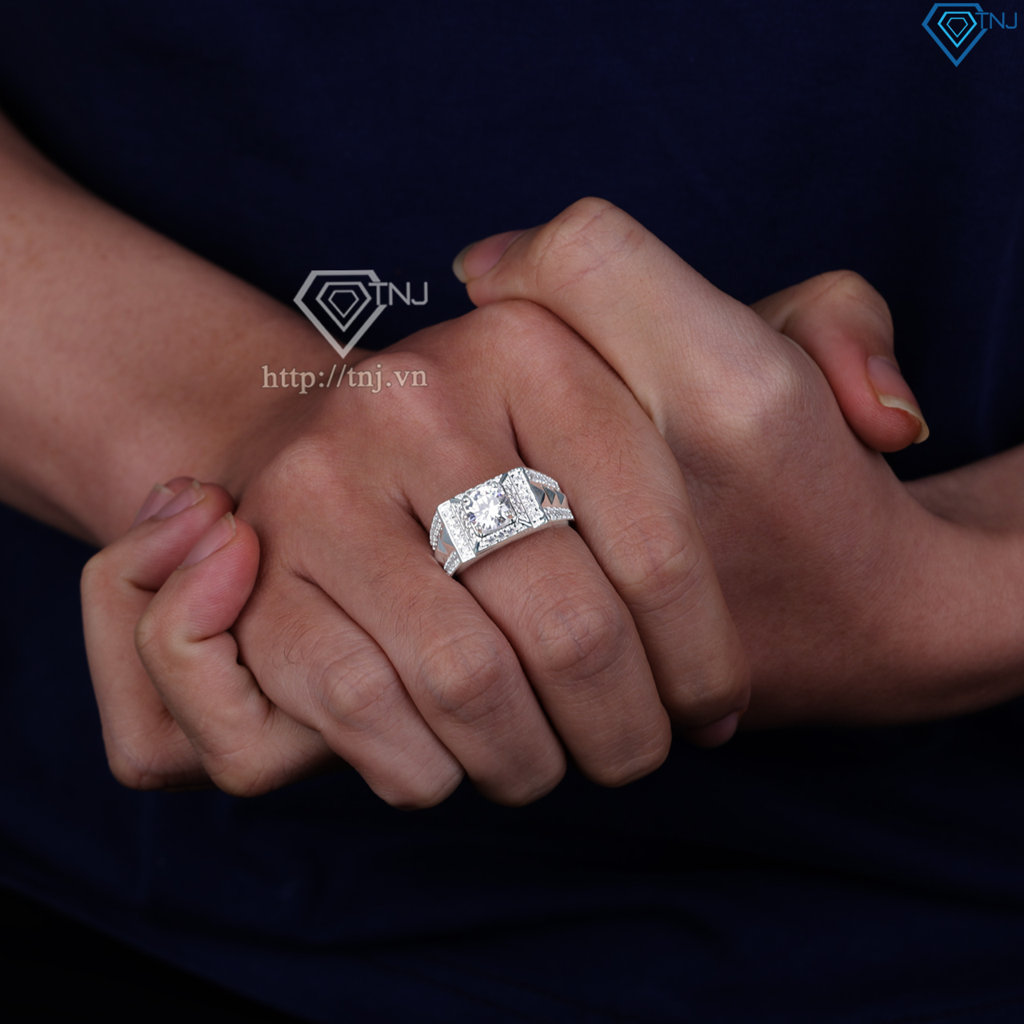 Nhẫn nam bạc cách điệu đơn giản NNA0876