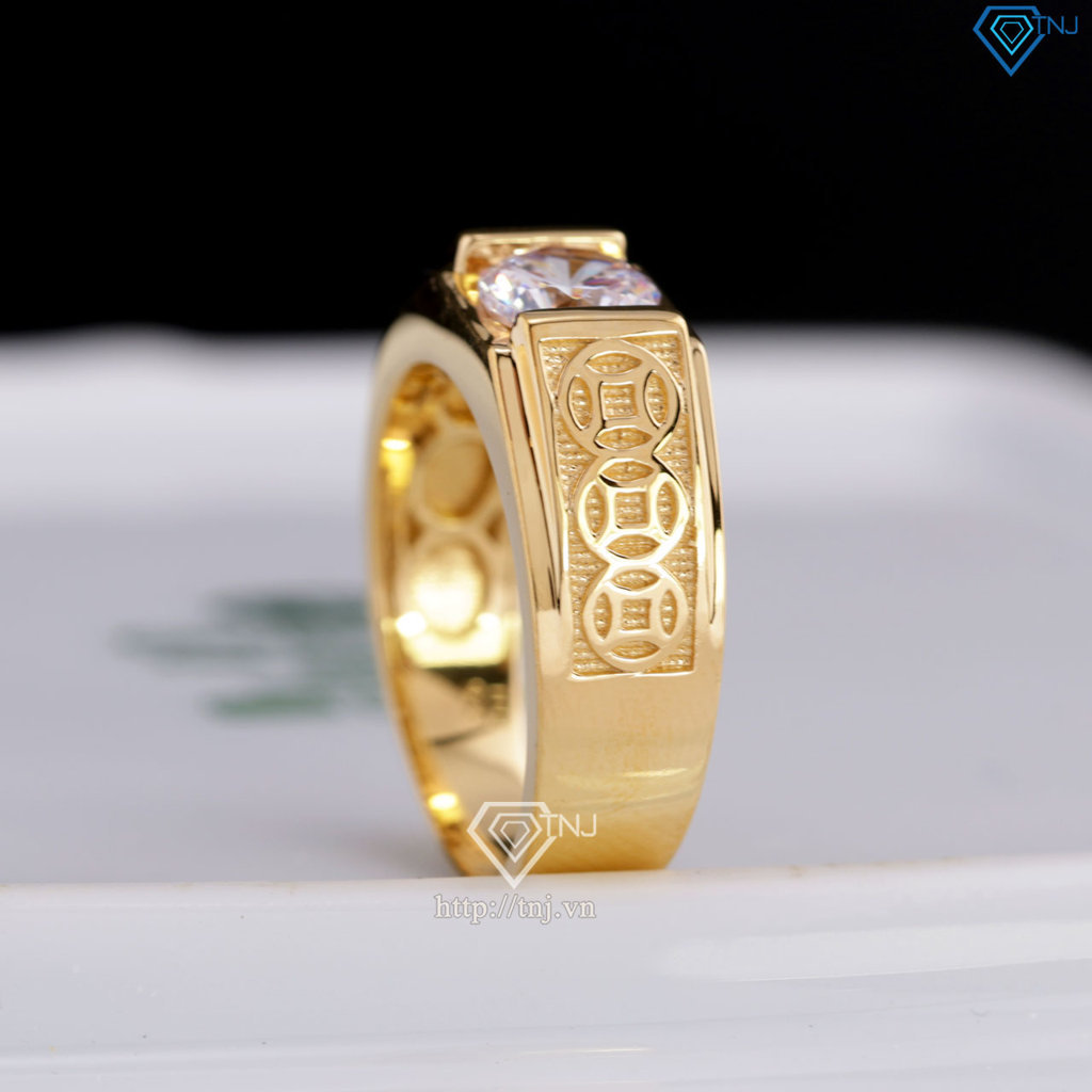 Nhẫn nam bạc kim tiền nhỏ xi mạ vàng 18k NNA0879-XV