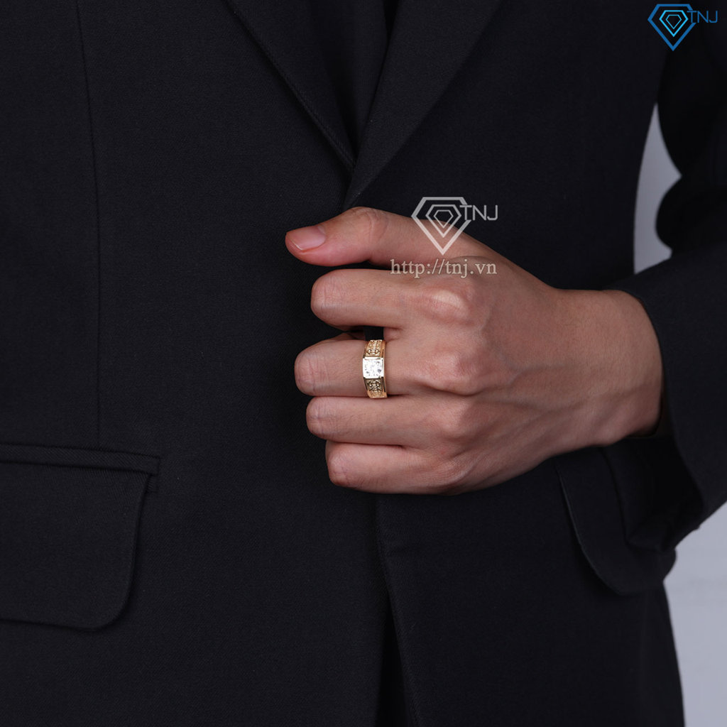 Nhẫn nam bạc kim tiền nhỏ xi mạ vàng 18k NNA0879-XV