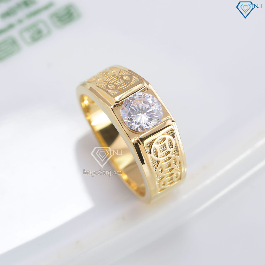 Nhẫn nam bạc kim tiền nhỏ xi mạ vàng 18k NNA0879-XV