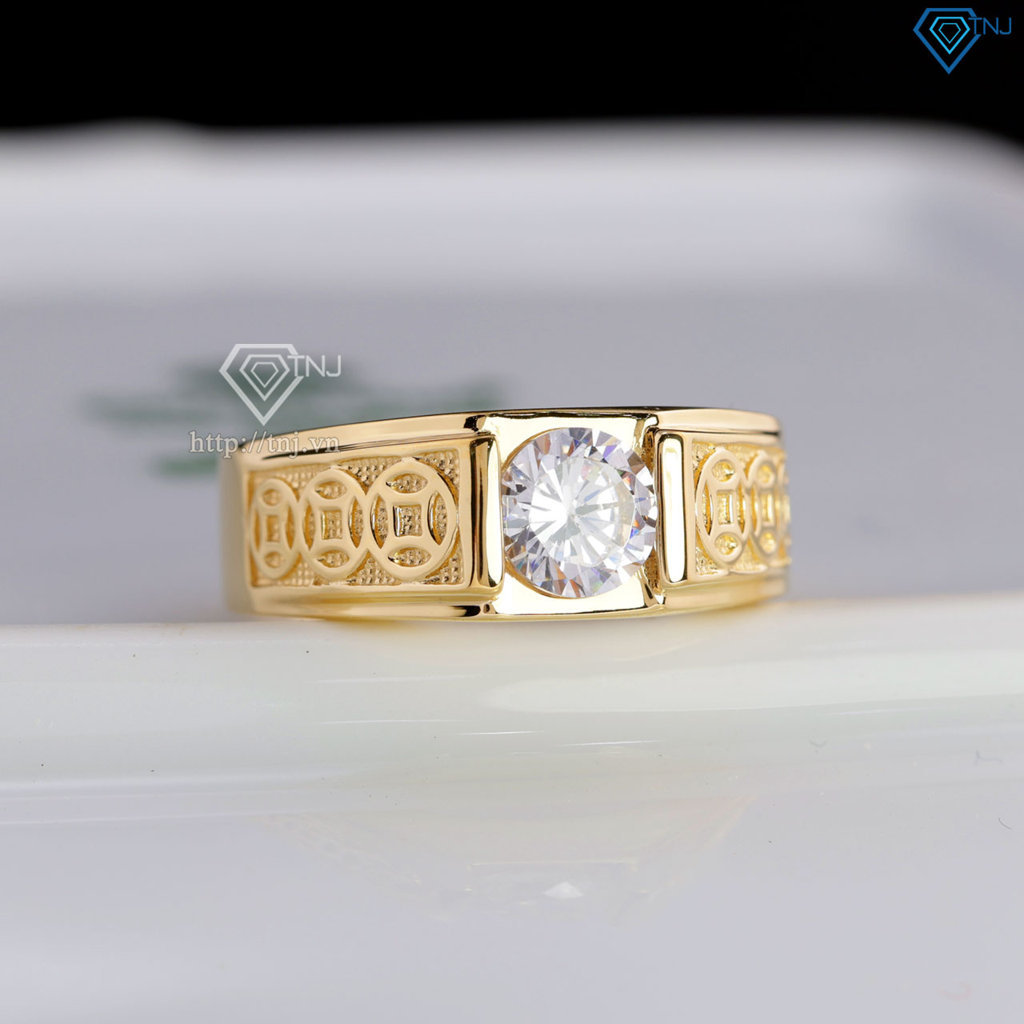 Nhẫn nam bạc kim tiền nhỏ xi mạ vàng 18k NNA0879-XV