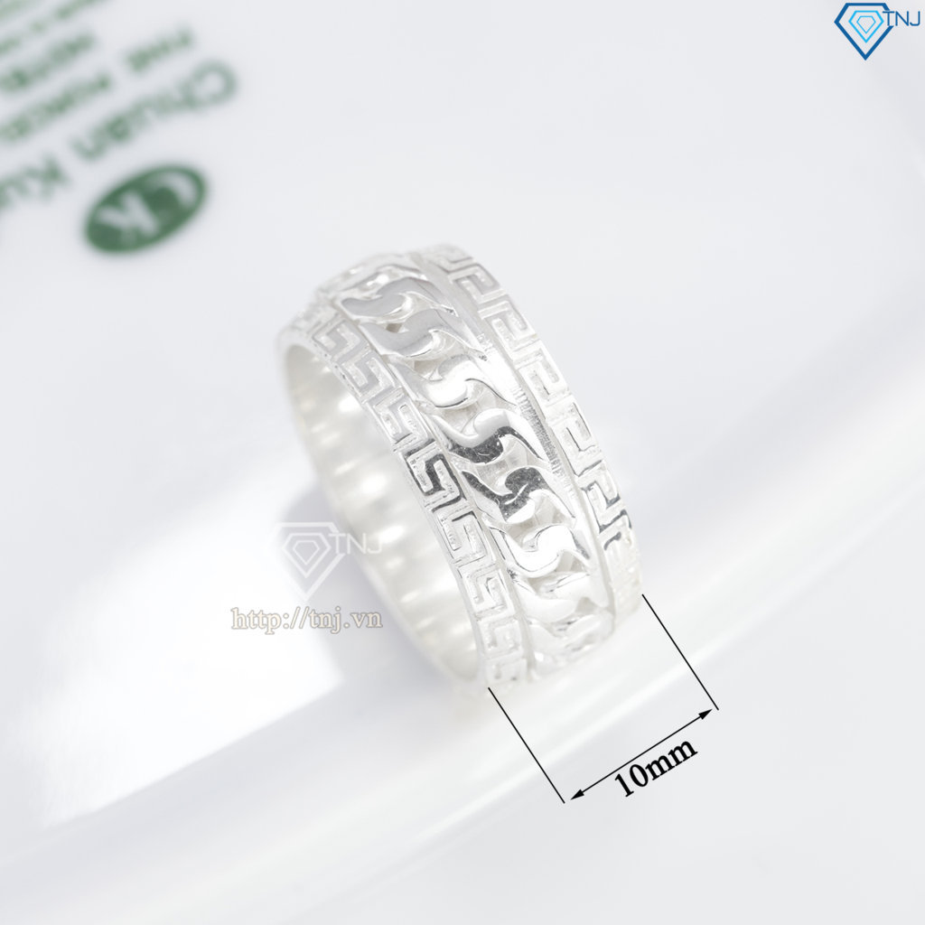 Nhẫn bạc nam mắt xích xoay bản to 10mm NNA0881