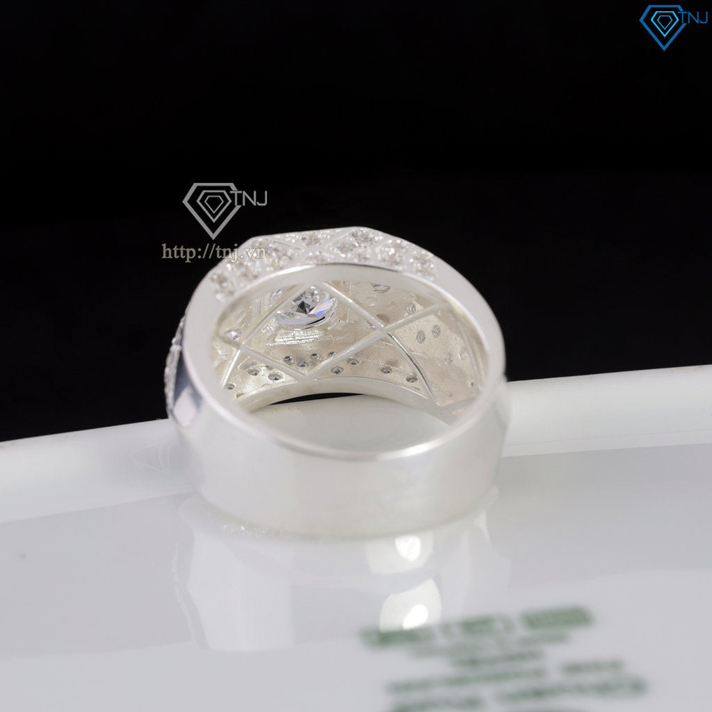 Nhẫn nam bạc 925 đính đá đẹp NNA0886