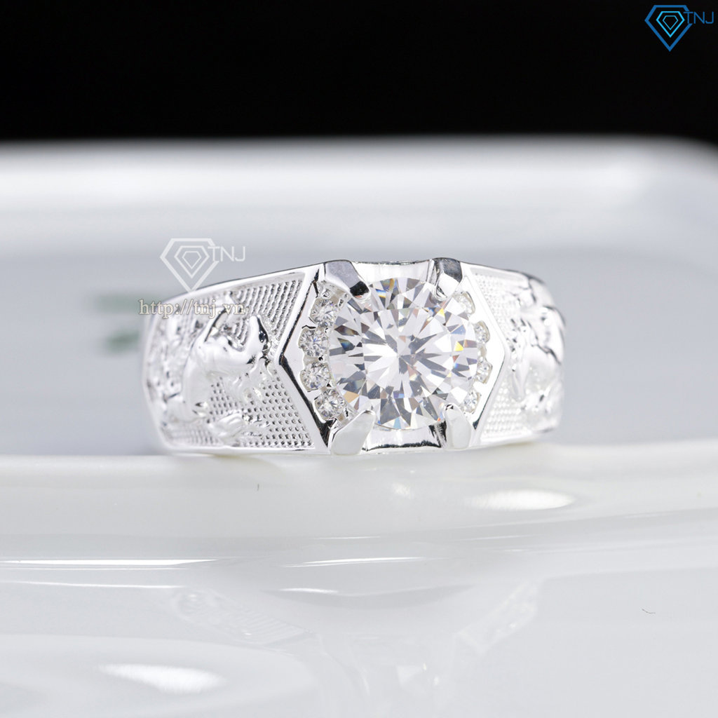 Nhẫn nam bạc hình ngựa cho người tuổi ngọ NNA0894