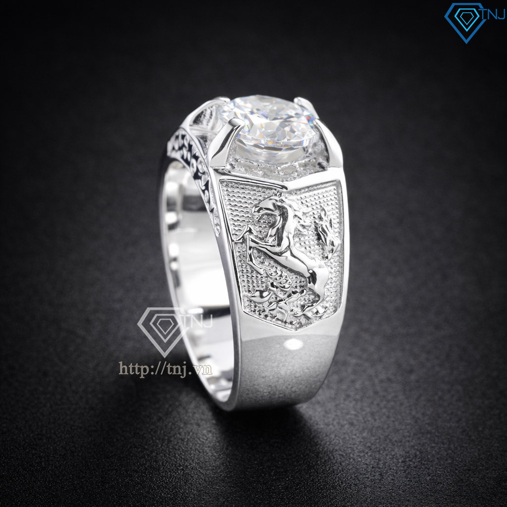 Nhẫn nam bạc hình ngựa cho người tuổi ngọ NNA0894