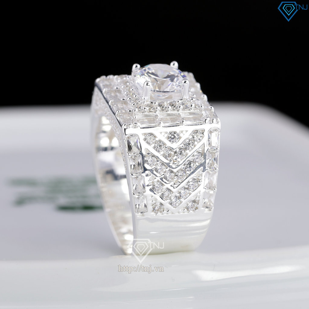 Nhẫn nam bạc đính đá cao cấp NNA0986