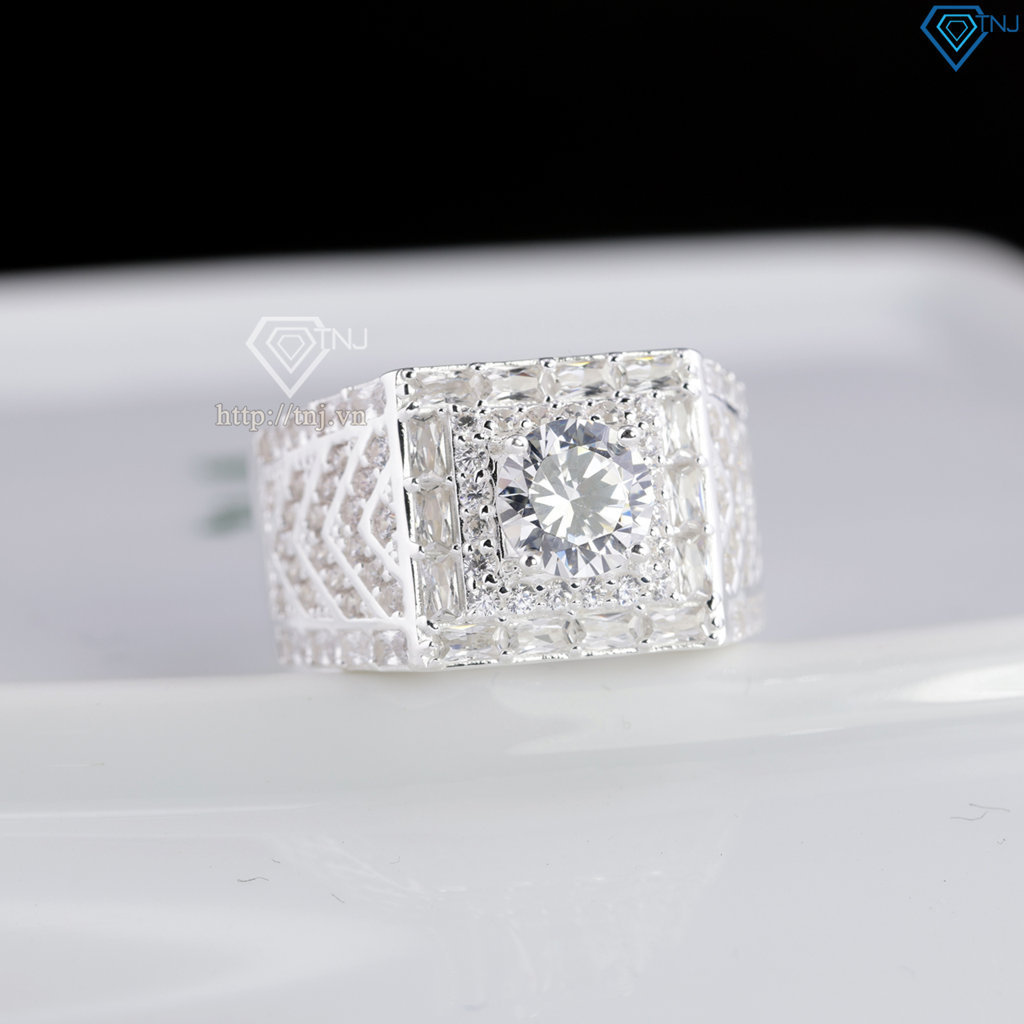 Nhẫn nam bạc đính đá cao cấp NNA0986