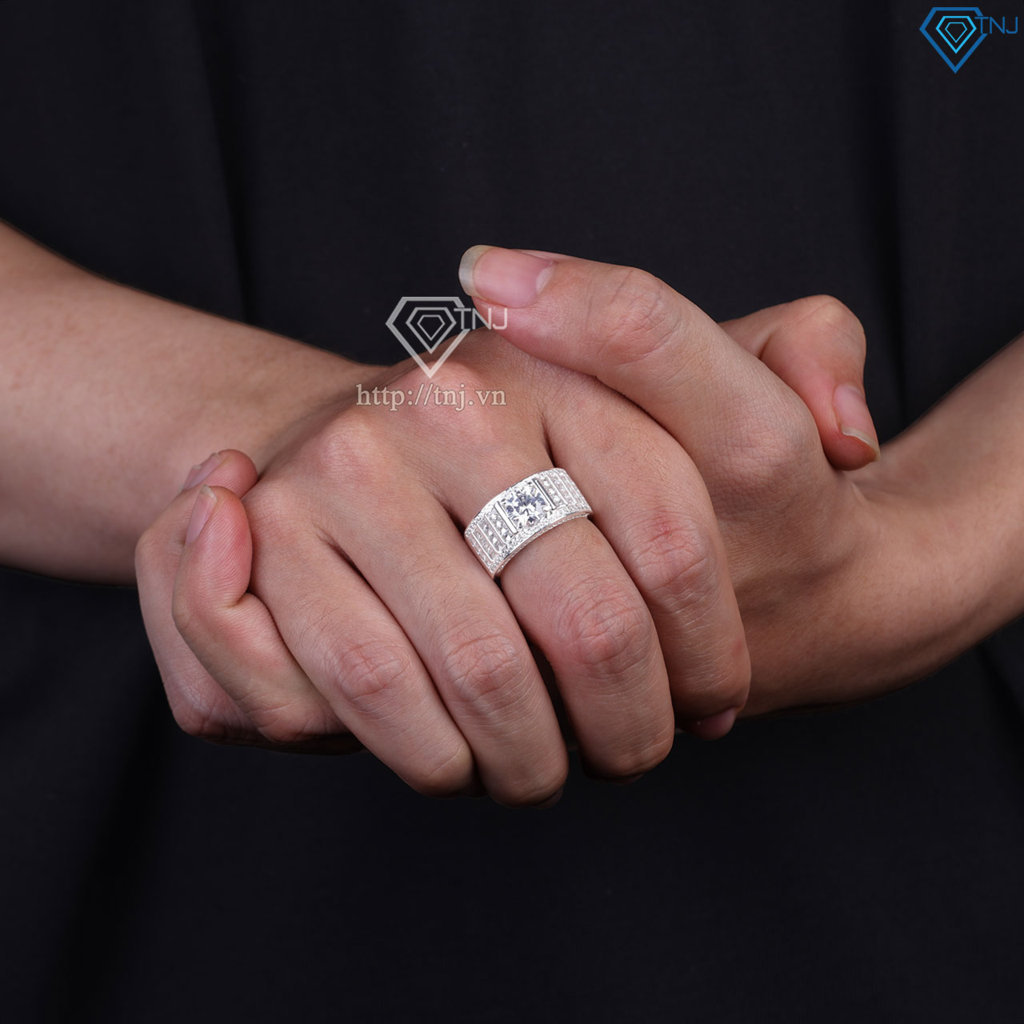 Nhẫn nam bạc đính đá chìm sang trọng NNA0899