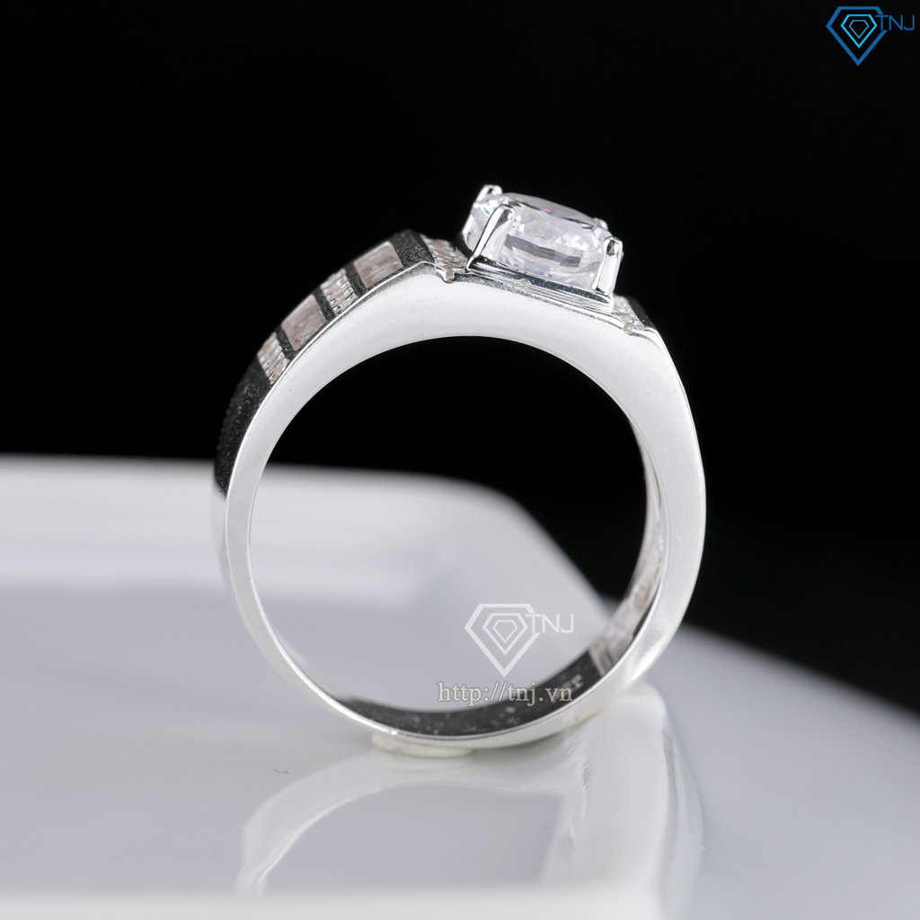 Nhẫn bạc nam Hà Nội đính đá trắng NNA0901