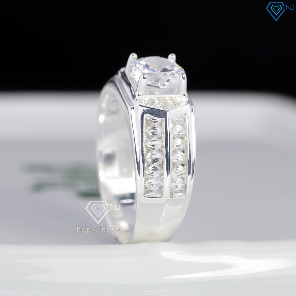 Nhẫn bạc nam đẹp đính đá NNA0903