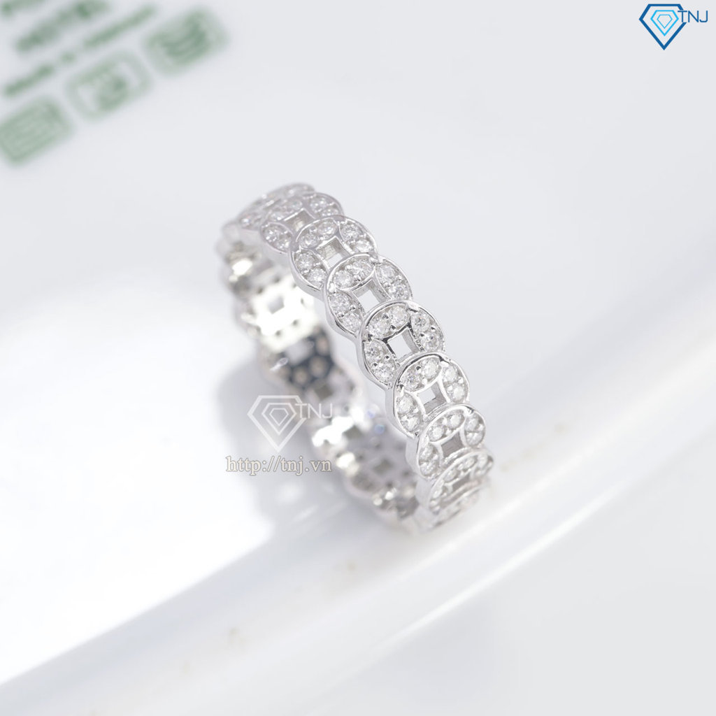 Nhẫn nam kim tiền đính full kim cương Moissanite NNAM0250