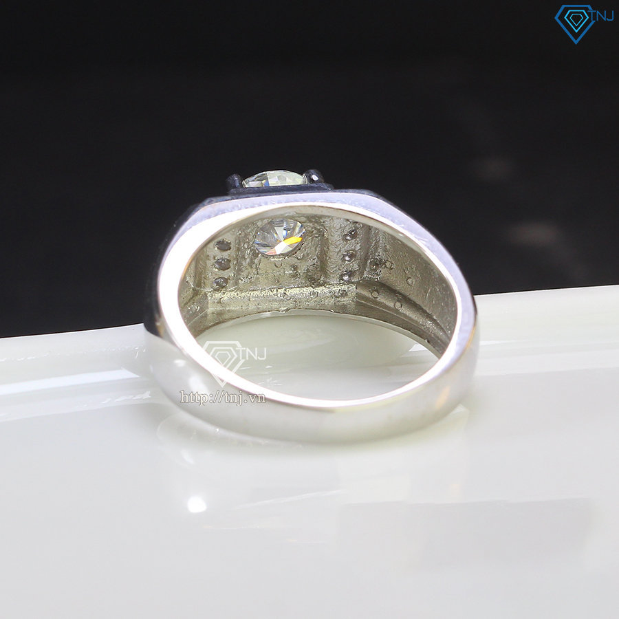 Nhẫn bạc nam đính đá chủ kim cương Moissanite 7.0mm - Kiểm định GRA NNAM0031