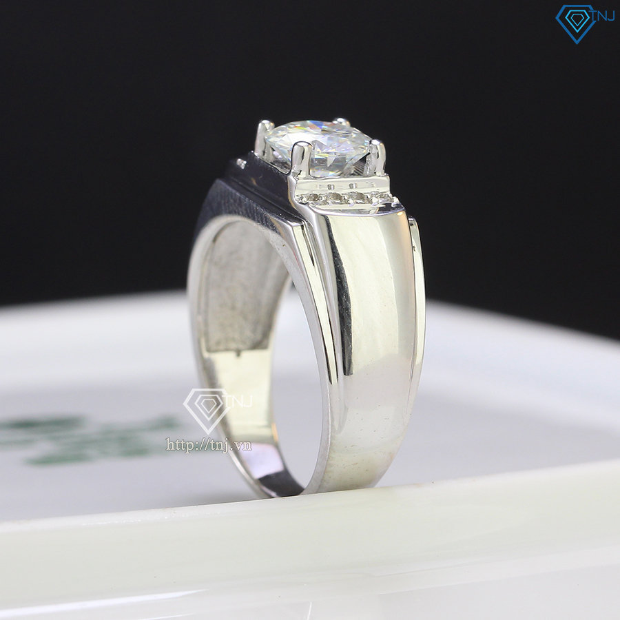 Nhẫn bạc nam đính đá chủ kim cương Moissanite 7.0mm - Kiểm định GRA NNAM0031