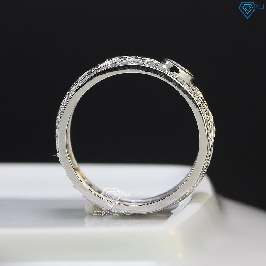 Nhẫn bạc nam hình rồng đính kim cương Moissanite 5.0mm - Kiểm định GRA NNAM0037