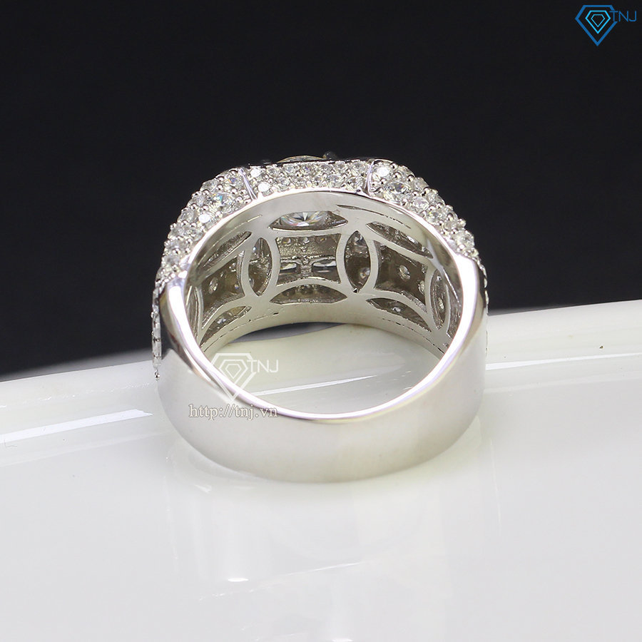 Nhẫn nam kim cương Moissanite đẹp 6.5mm - Kiểm định GRA NNAM0041