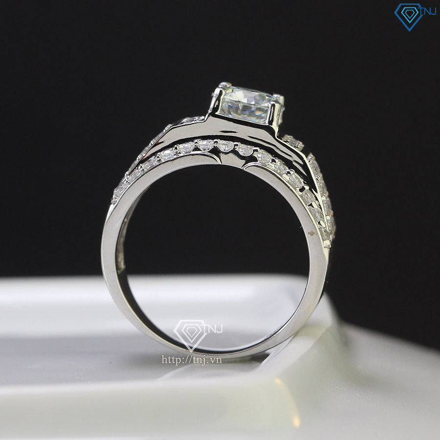 Nhẫn bạc nam đính kim cương Moissanite 7.0mm - Kiểm định GRA NNAM0046