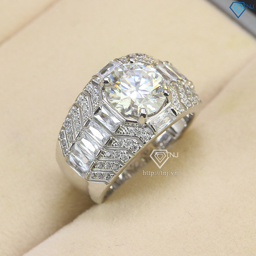 Nhẫn Moissanite nam sang trọng 9.0mm - Kiểm định GRA NNAM0048