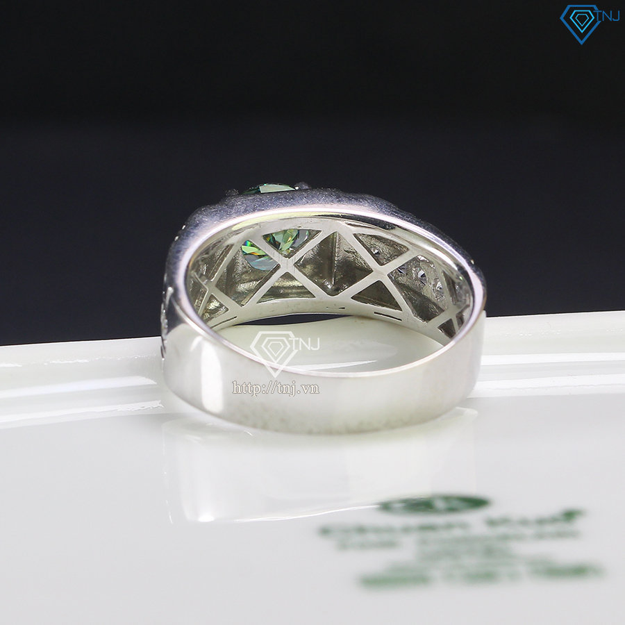Nhẫn nam đơn giản đính kim cương xanh nhân tạo 7.0mm - Kiểm định GRA NNAM0062