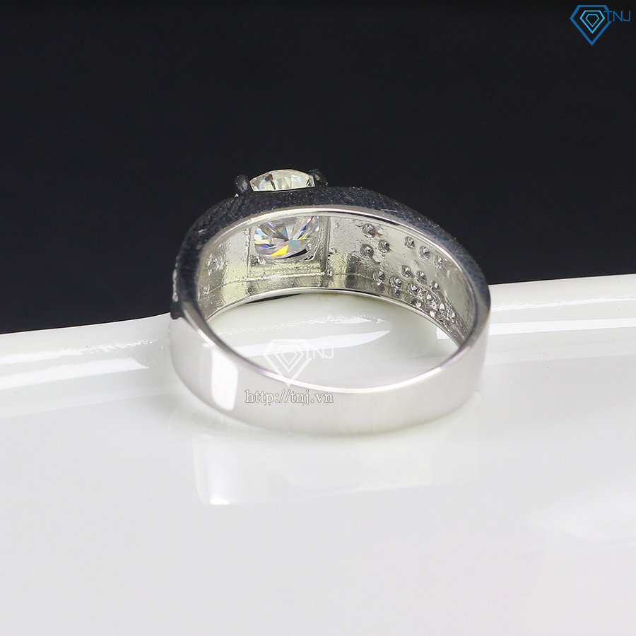 Nhẫn nam giá rẻ đính kim cương nhân tạo 7.0mm - Kiểm định GRA NNAM0072