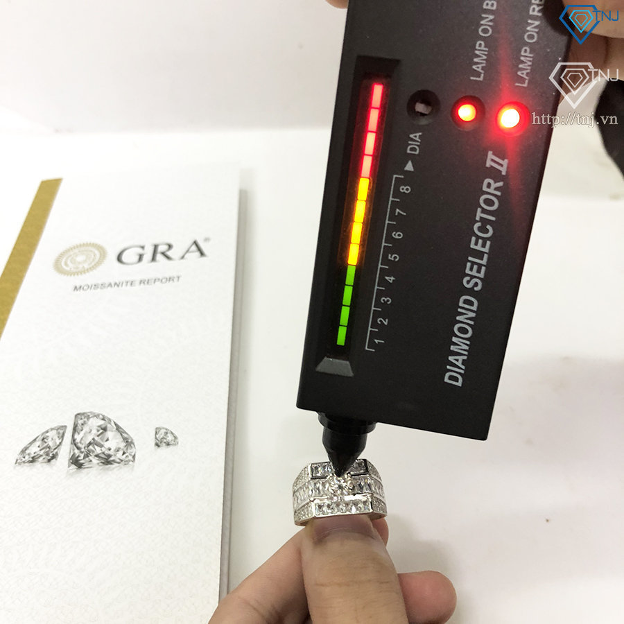 Nhẫn nam cao cấp Moissanite đính kim cương 5.5mm - Kiểm định GRA NNAM0074