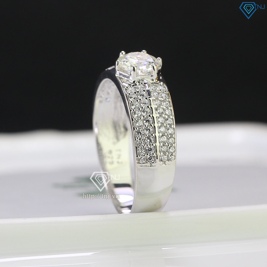 Nhẫn nam đính kim cương nhân tạo giá rẻ 6.0mm - Kiểm định GRA NNAM0080