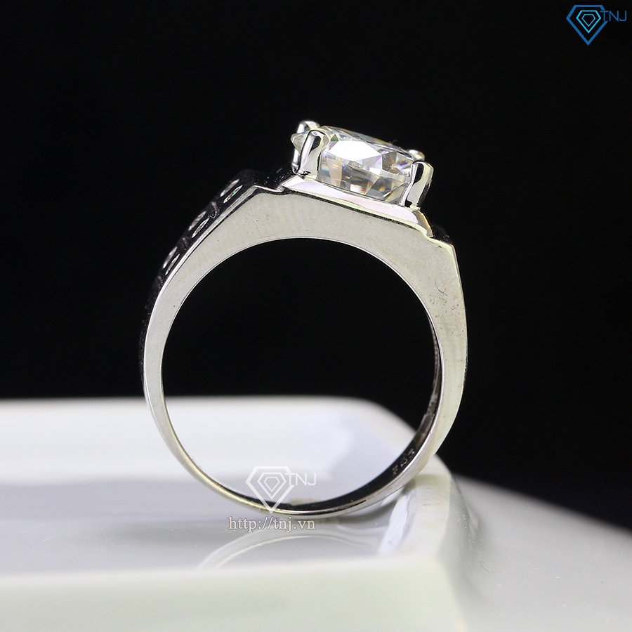 Nhẫn nam đính kim cương Moissanite 10mm - Kiểm định GRA NNAM0105