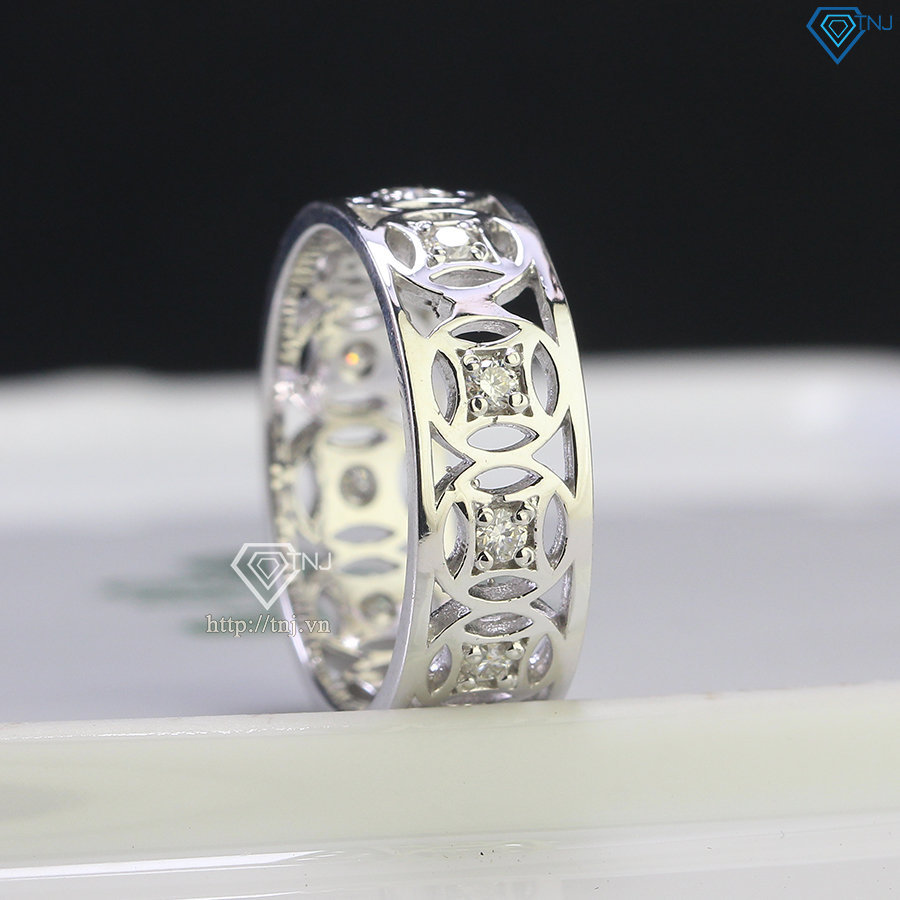 Nhẫn nam kim tiền đính full kim cương Moissanite NNAM0122