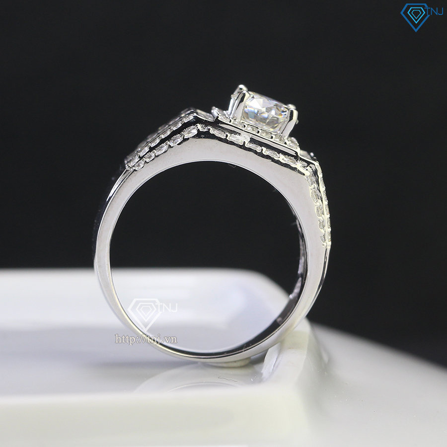 Nhẫn bạc nam cao cấp đính kim cương Moissanite 7.0mm - Kiểm định GRA NNAM0123
