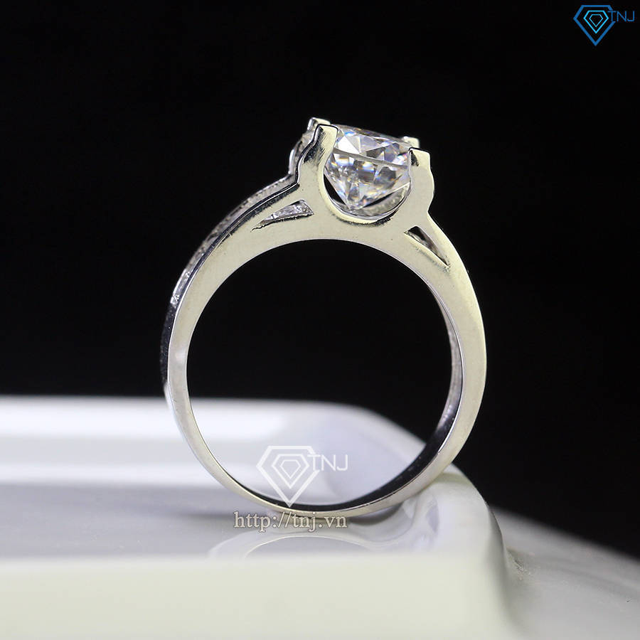 Nhẫn bạc nam cách điệu đính kim cương Moissanite 8.0mm - Kiểm định GRA NNAM0137