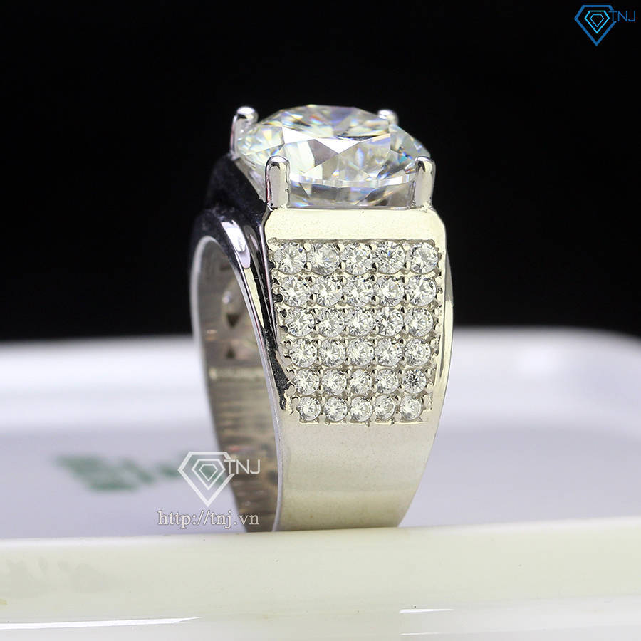 Nhẫn nam bản to đính kim cương Moissanite 12mm - Kiểm định GRA NNAM0148