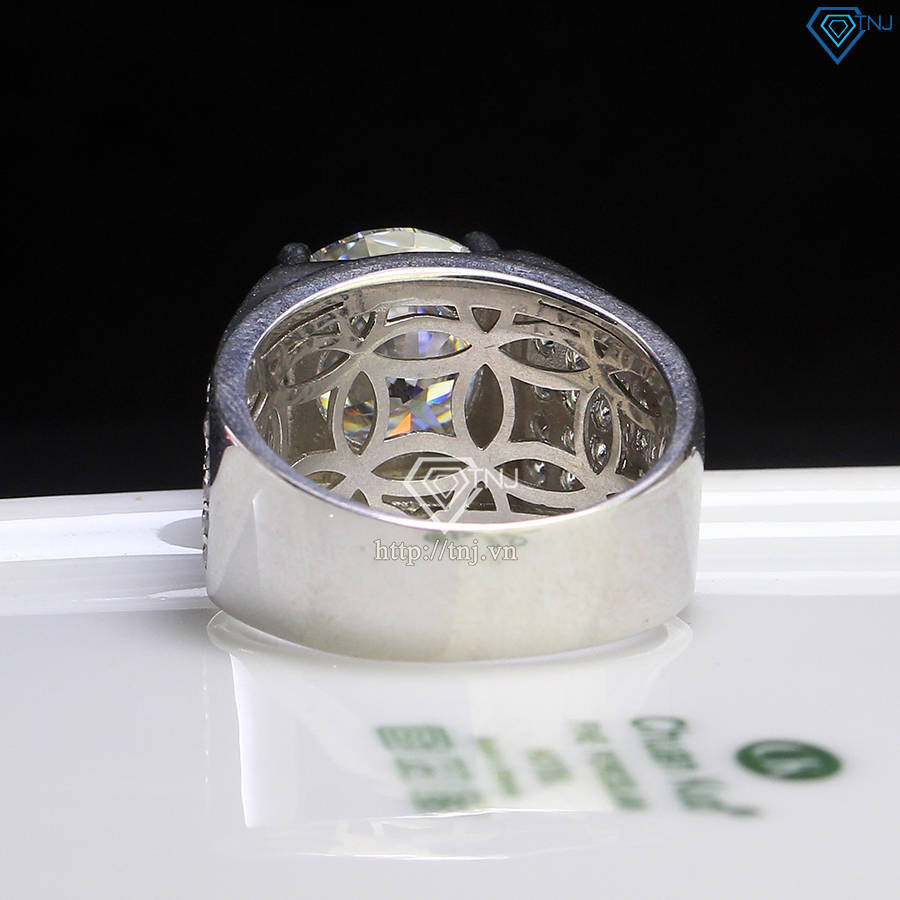 Nhẫn nam bản to đính kim cương Moissanite 12mm - Kiểm định GRA NNAM0148