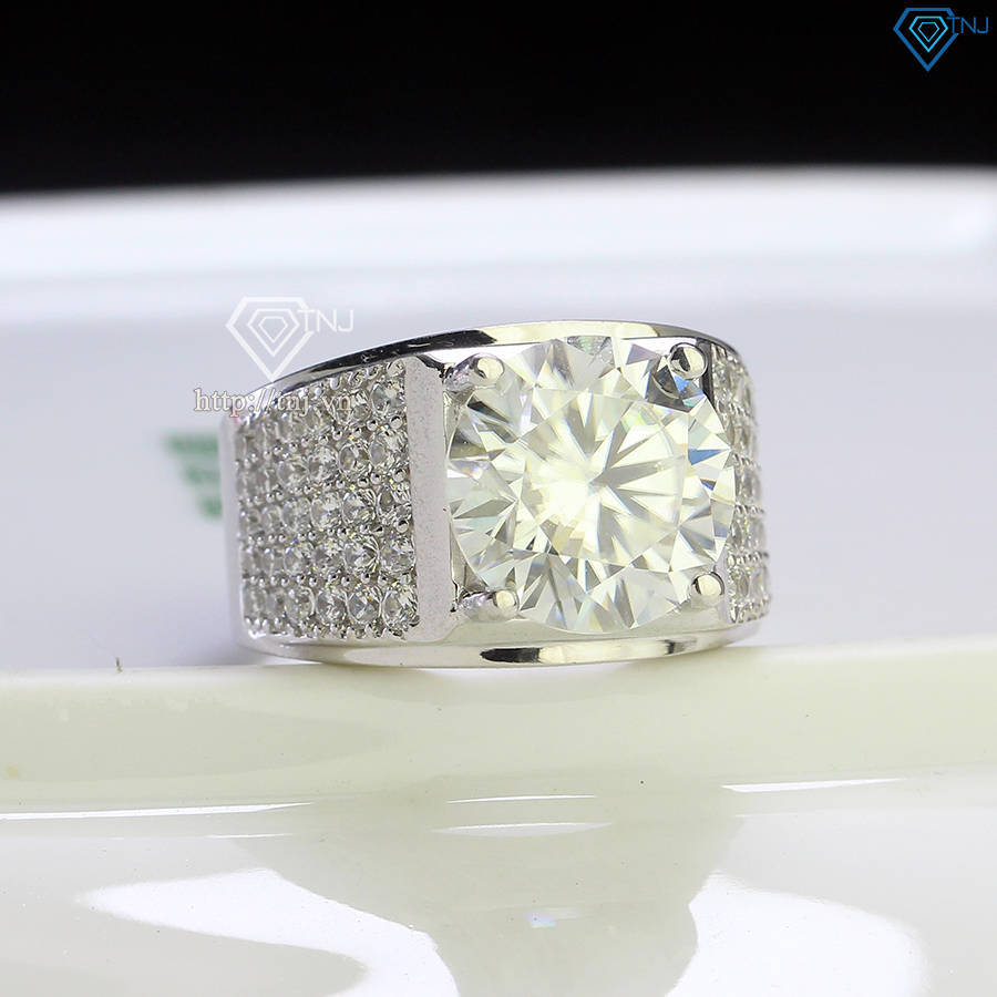 Nhẫn nam bản to đính kim cương Moissanite 12mm - Kiểm định GRA NNAM0148