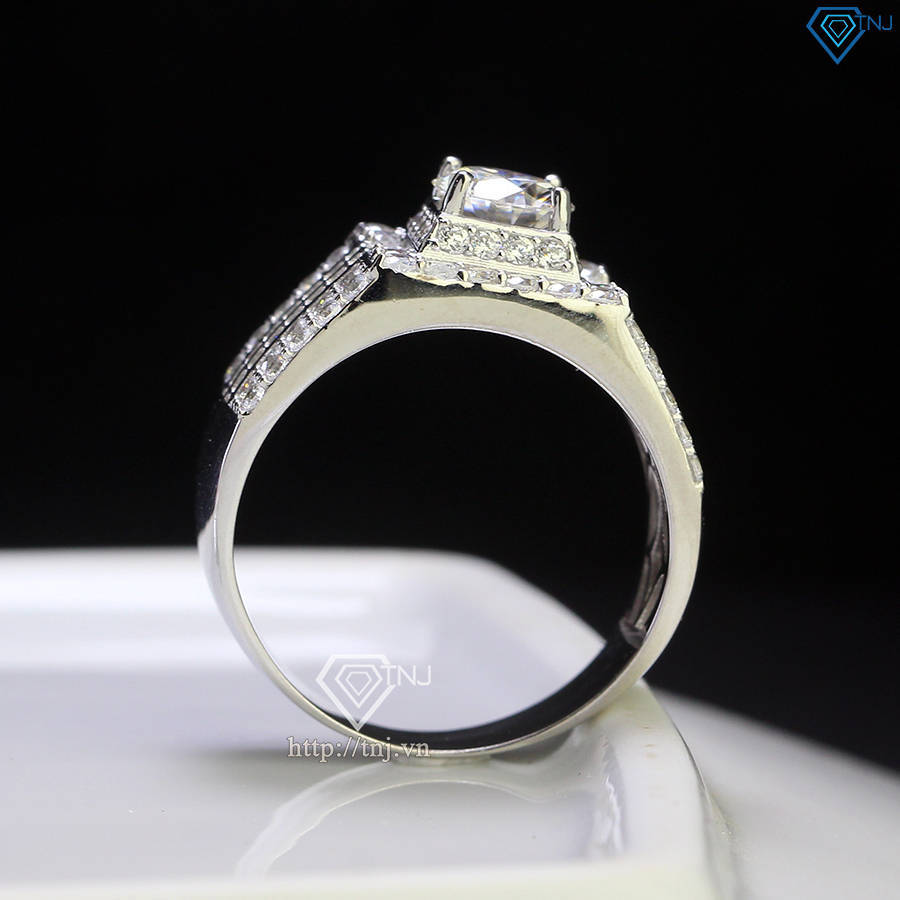 Nhẫn nam đính kim cương Moissanite đẹp 6.5mm - Kiểm định GRA NNAM0150