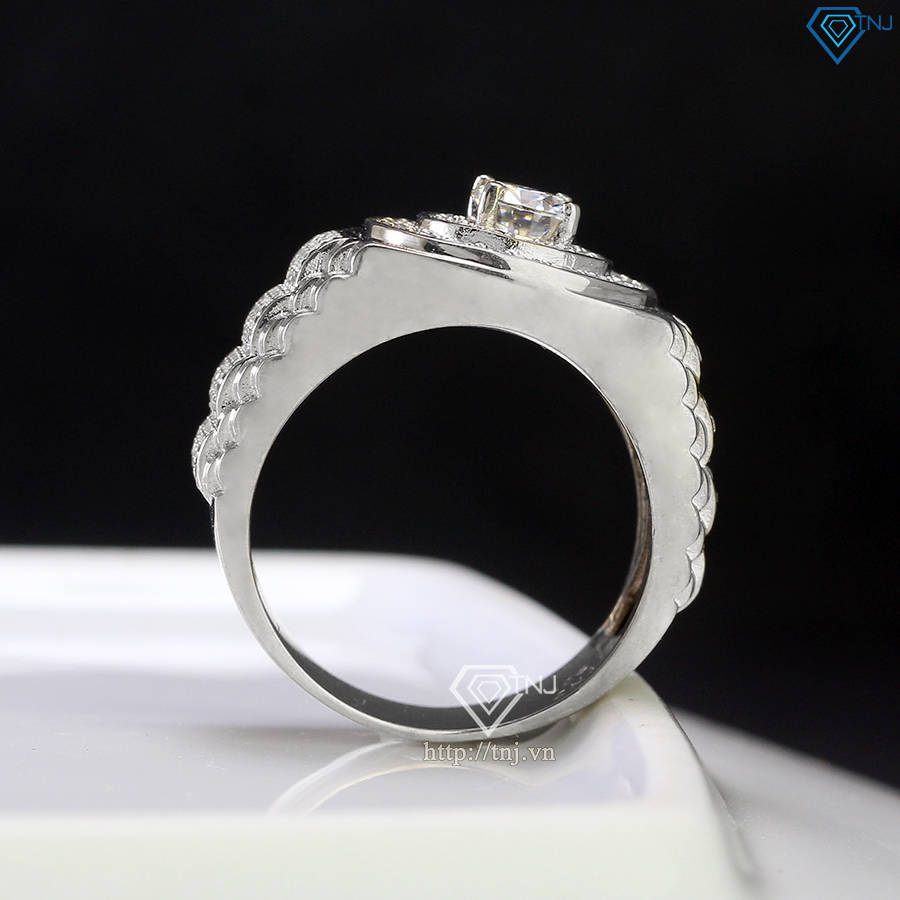 Nhẫn Moissanite nam mặt tròn 5.0mm - Kiểm định GRA NNAM0170