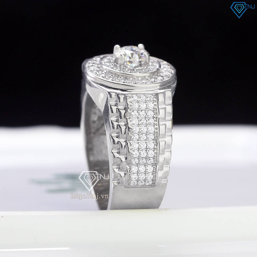 Nhẫn Moissanite nam mặt tròn 5.0mm - Kiểm định GRA NNAM0170