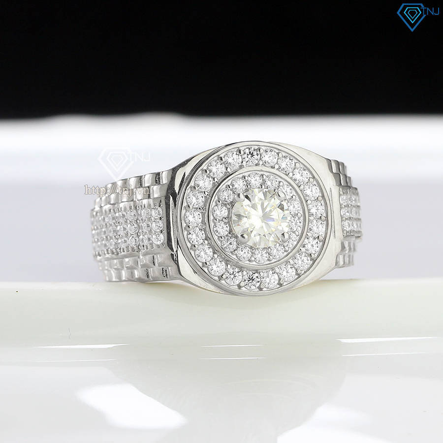 Nhẫn Moissanite nam mặt tròn 5.0mm - Kiểm định GRA NNAM0170