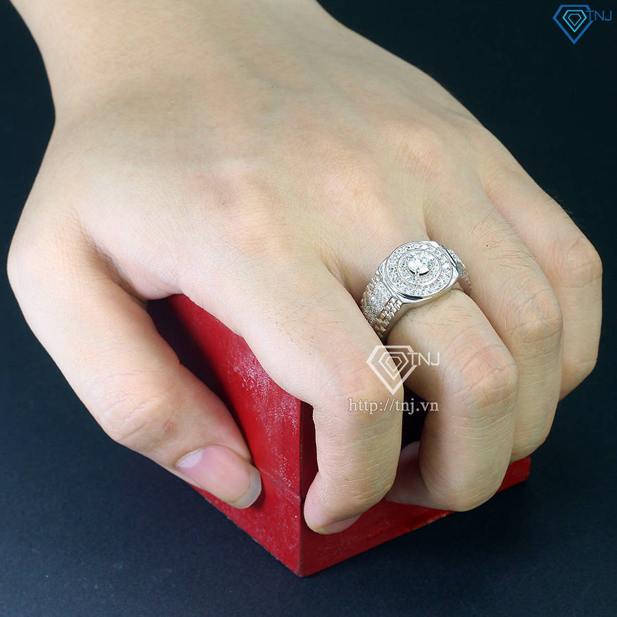 Nhẫn Moissanite nam mặt tròn 5.0mm - Kiểm định GRA NNAM0170