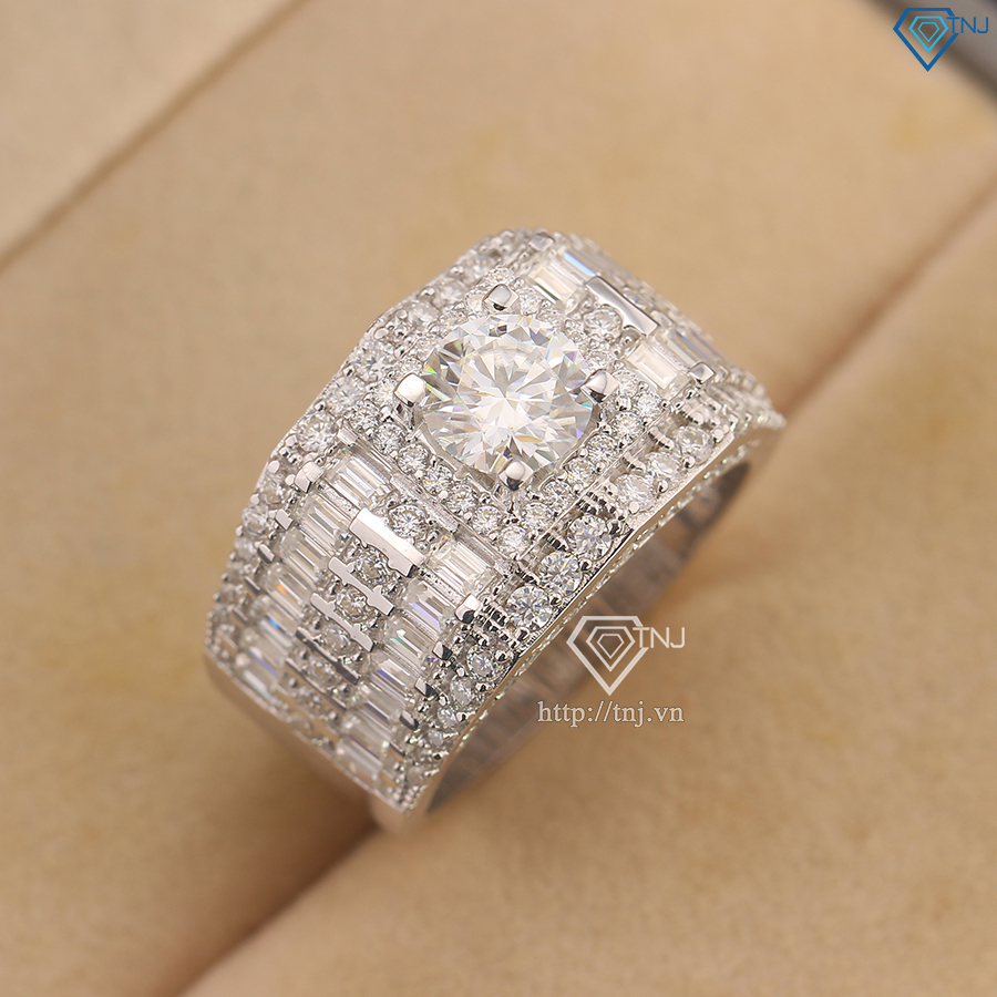 Nhẫn nam đính full kim cương Moissanite đẹp 6.5mm - Kiểm định GRA NNAM0175
