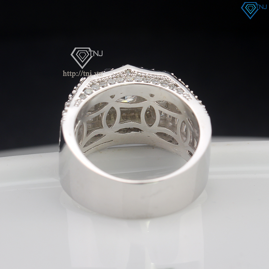 Nhẫn nam đính full kim cương Moissanite đẹp 6.5mm - Kiểm định GRA NNAM0175