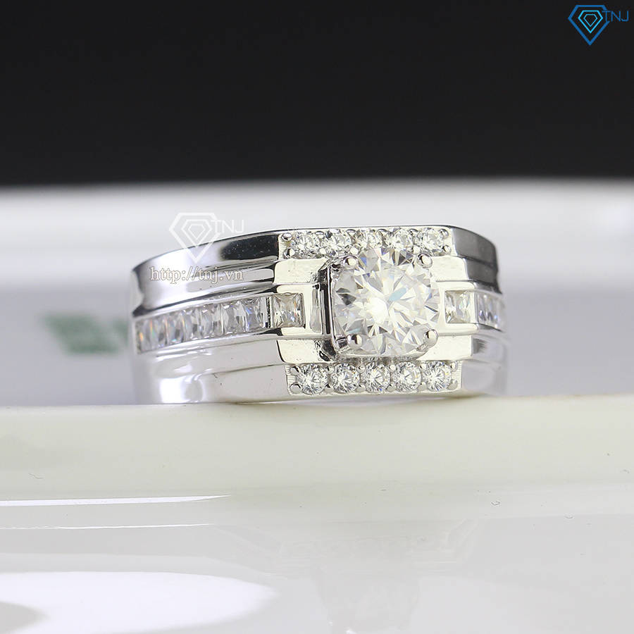 Nhẫn nam Moissanite đơn giản đính đá 6.0mm - Kiểm định GRA NNAM0183