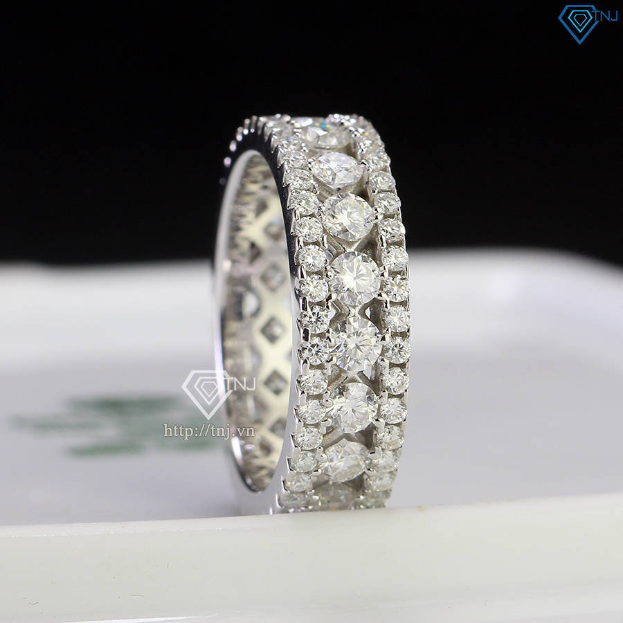Nhẫn nam bạc đính full kim cương Moissanite đẹp NNAM0198