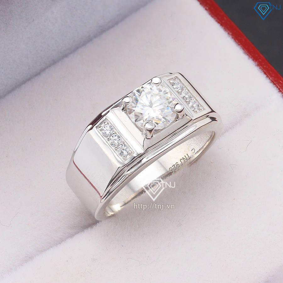 Nhẫn nam đơn giản đính kim cương nhân tạo 7.0mm - Kiểm định GRA NNAM0211