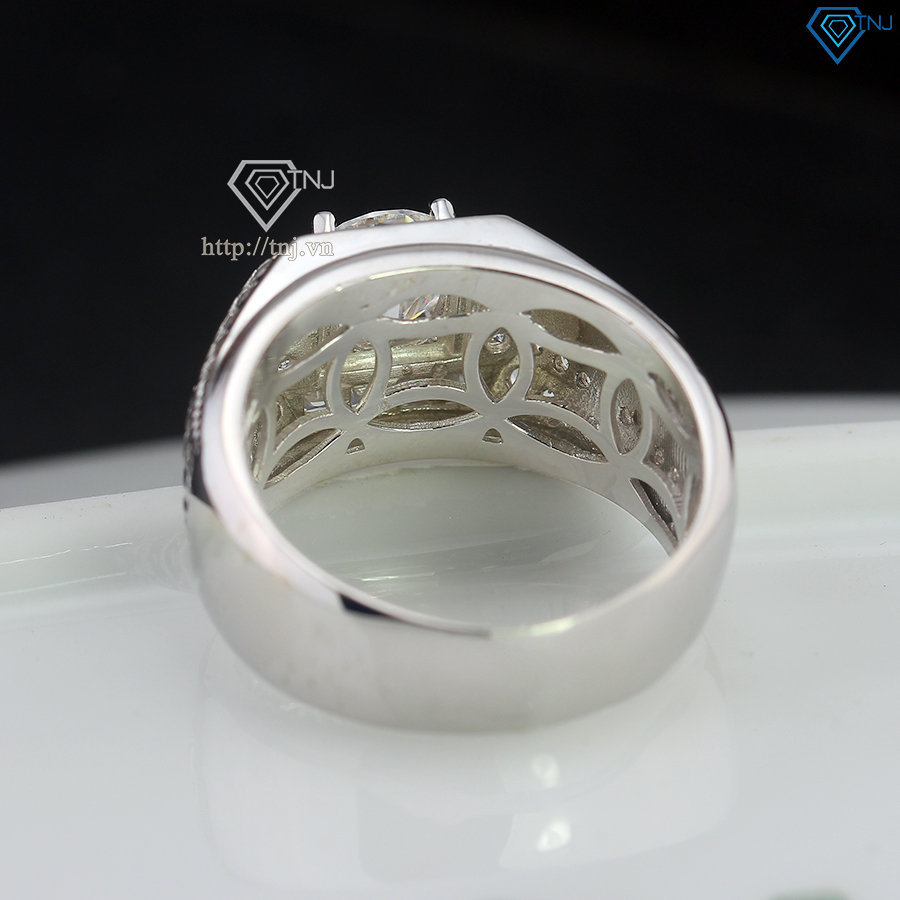Nhẫn bạc nam 925 đính kim cương Moissanite 7.0mm - Kiểm định GRA NNAM0217