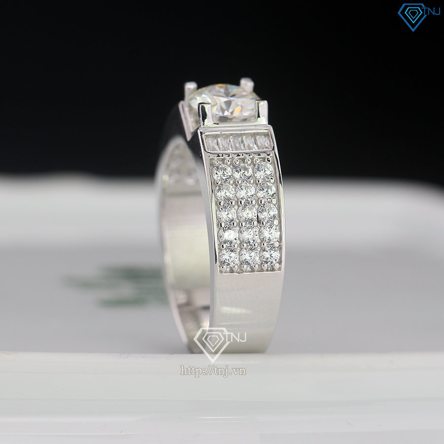 Nhẫn nam đính kim cương Moissanite 6.5mm - Kiểm định GRA NNAM0220