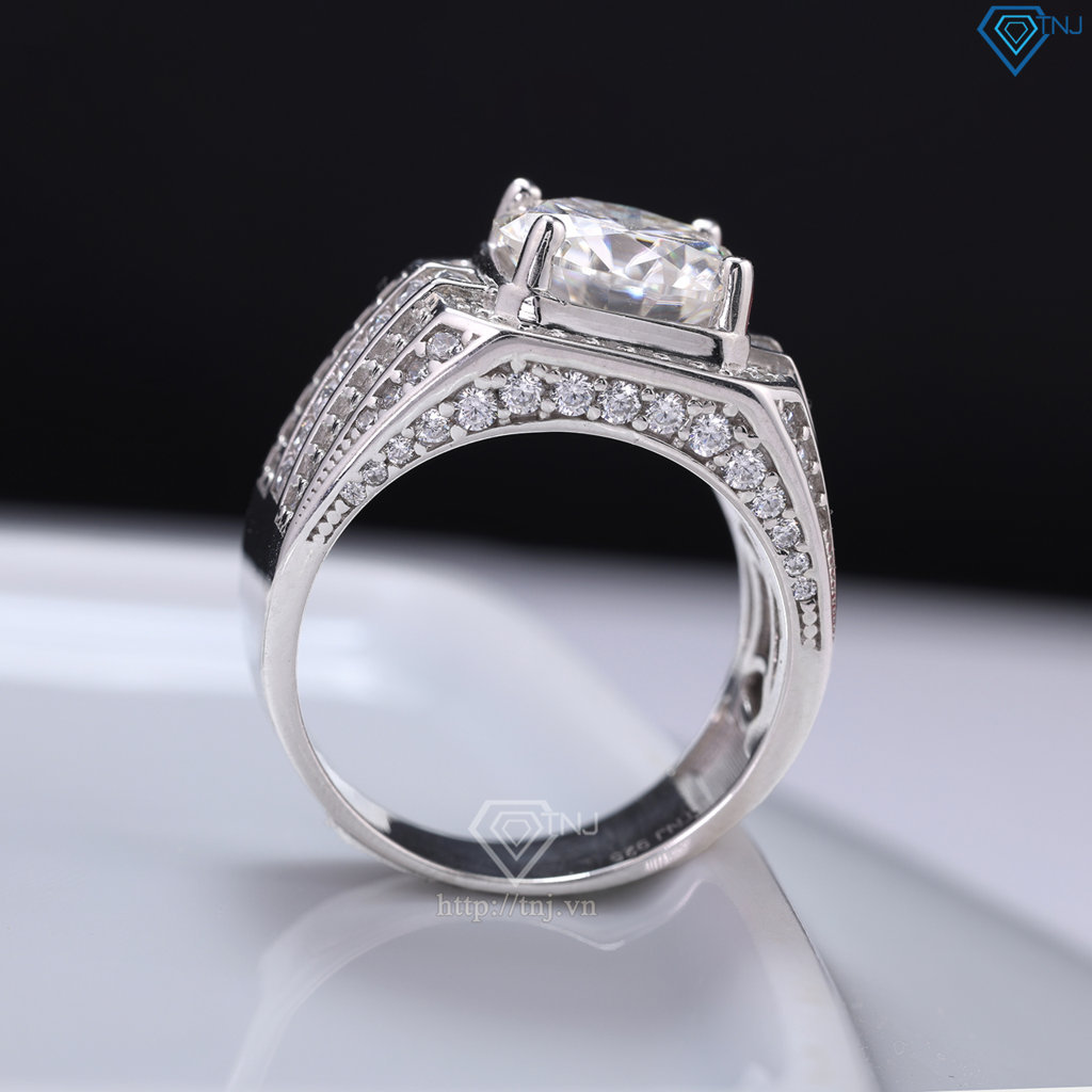 Nhẫn nam đính kim cương Moissanite 10mm - Kiểm định GRA NNAM0224